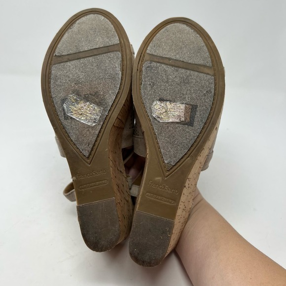 Franco Sarto Canyon Perforated Laser-Cut Cork Platform Womens Wedge Sandal 10M - Picture 10 of 14